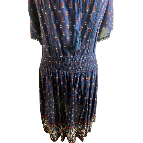 J Gee Free People inspired Blue Paisley Print Boho Dress - Picture 11 of 15